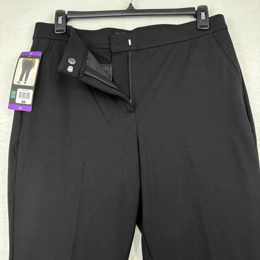 Banana Republic Pont Knit Pant Womens Size 14 Black High Rise Stretch Minimalist - Picture 6 of 15